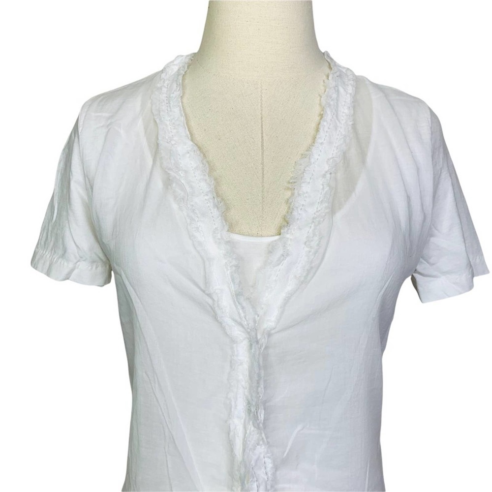 European Culture Xs White Blouse Layered Shirt 893 View 2